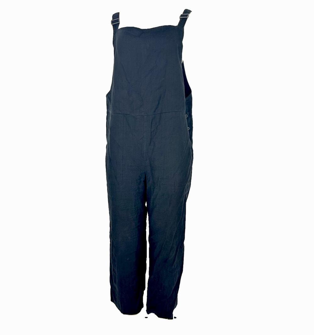 Eileen Fisher Medium Women Garment Dye Organic Linen Overall 24” Inseam PR19